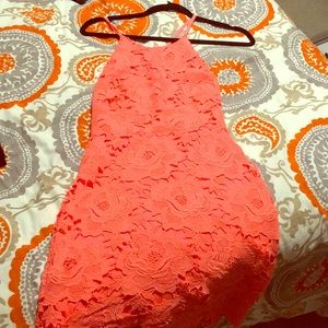 Orange lace dress
